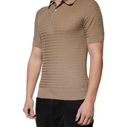 Dolce & Gabbana Brown Collared Short Sleeves Polo T-shirt