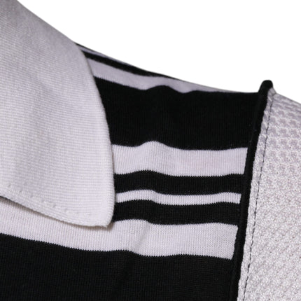 Dolce & Gabbana Black White Stripes Collared Polo T-shirt