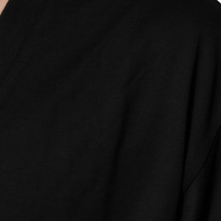 Dolce & Gabbana Black Cotton Logo Vneck Short Sleeve T-shirt
