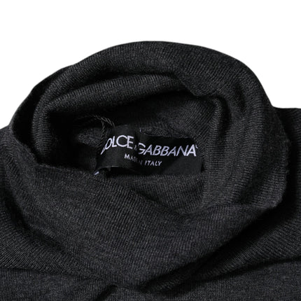 Dolce & Gabbana Gray Wool Knit Turtleneck Pullover Sweater