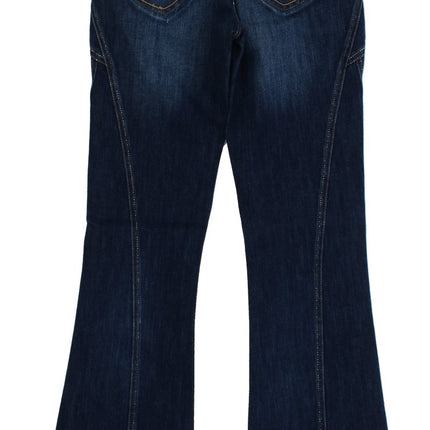 Cavalli Blue Cotton Stretch Low Waist Jeans