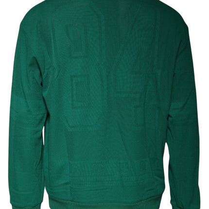 Dolce & Gabbana Green Logo Nylon Crew Neck Pullover Sweater