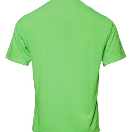 Dolce & Gabbana Green Logo Polyester Crew Neck T-shirt