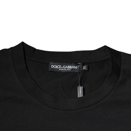 Dolce & Gabbana Black DG Logo Print Cotton Crew Neck T-shirt