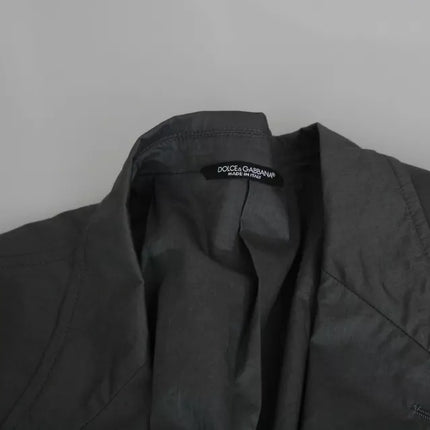 Dolce & Gabbana Gray Cotton Single Breasted Formal Blazer