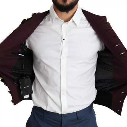 Dolce & Gabbana Black Button Embellished Military Jacket