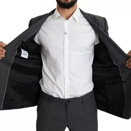 Dolce & Gabbana Gray Wool Men Formal 2 Piece MARTINI Suit