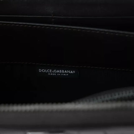 Dolce & Gabbana Brown Exotic Leather Zip Around Continental Clutch Wallet