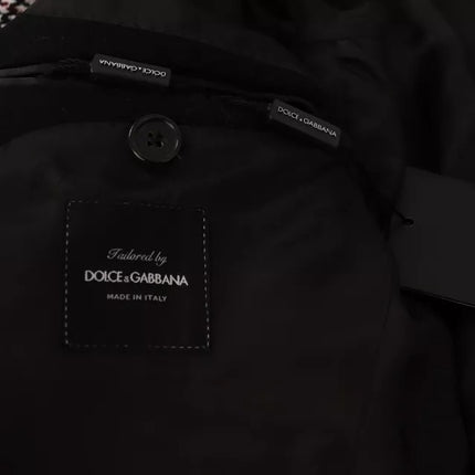 Dolce & Gabbana Gray Check Plaid Long Trench Coat Jacket