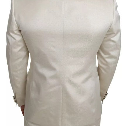 Dolce & Gabbana Beige Wool Crème 3 Piece SICILIA Shawl Suit