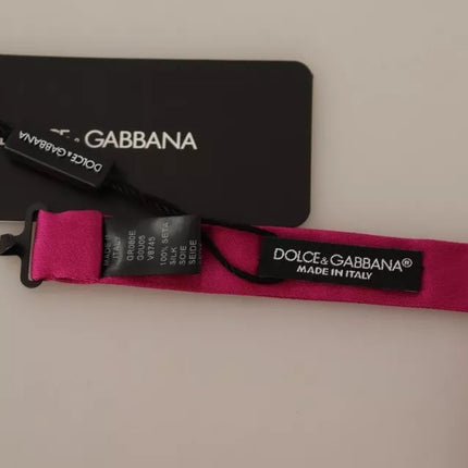 Dolce & Gabbana Pink 100% Silk Adjustable Neck Bow Tie Men