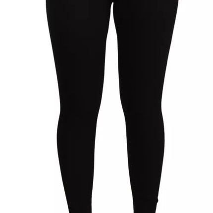 Dolce & Gabbana Black High Waist Stretch Pants Tights