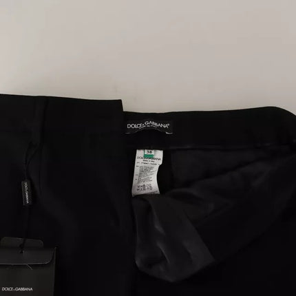 Dolce & Gabbana Black White Stripes Wool Tapered Pants