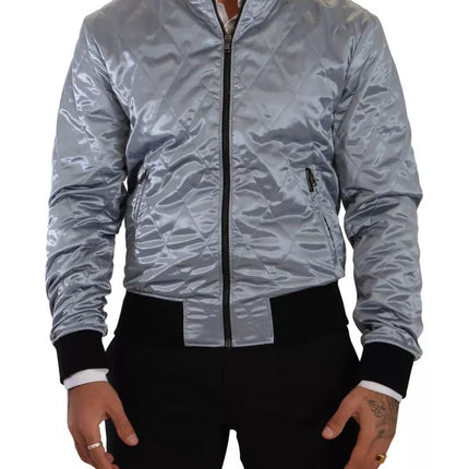 Dolce & Gabbana Light Blue Bomber Coat Men Jacket
