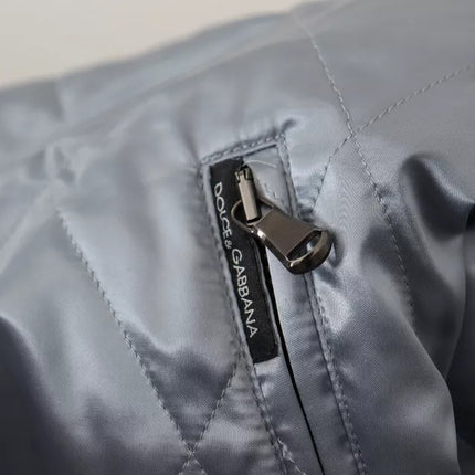Dolce & Gabbana Light Blue Bomber Coat Men Jacket