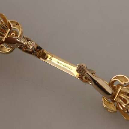 Dolce & Gabbana Gold Plated 925 Sterling Silver Crystal Collar Stop Brooch