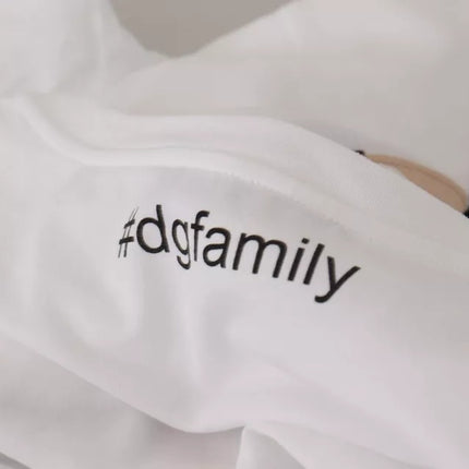 Dolce & Gabbana White #DGFamily Patch Top Cotton T-shirt