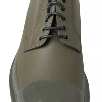 Dolce & Gabbana Green Leather Rubber Sole Dress Shoes