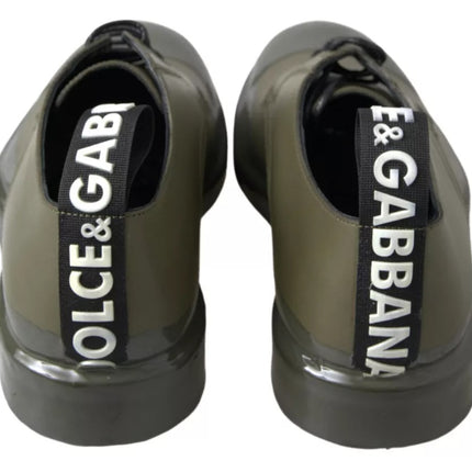 Dolce & Gabbana Green Leather Rubber Sole Dress Shoes