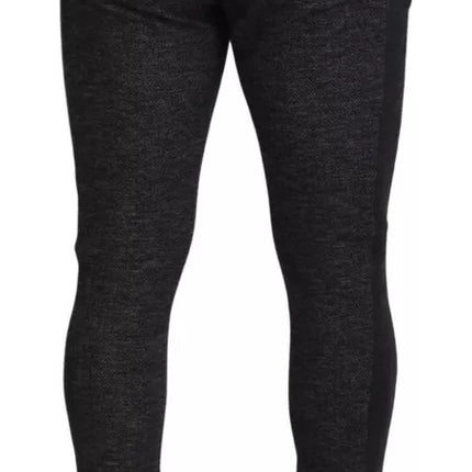 Dolce & Gabbana Gray Chevron Viscose Skinny Pants