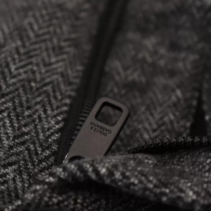 Dolce & Gabbana Gray Chevron Viscose Skinny Pants