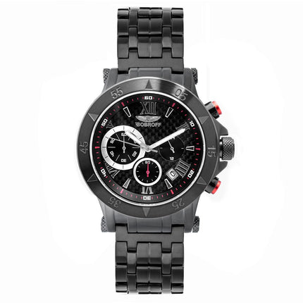 Bobroff Black Stainless Steel Dress Watch