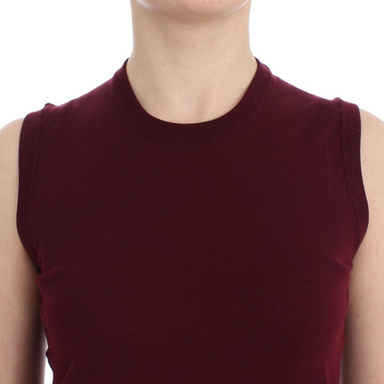 Dolce & Gabbana Red Sleeveless Crewneck Vest Pullover