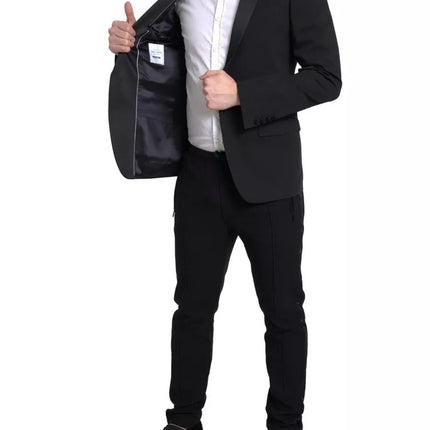 Dolce & Gabbana Black Wool Single Breasted MARTINI Blazerclothing