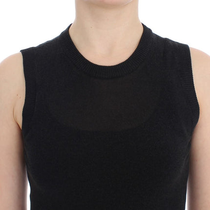 Dolce & Gabbana Black Sleeveless Crewneck Vest Pullover