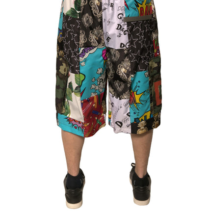 Dolce & Gabbana Multicolor Patchwork Cargo Bermuda Shorts