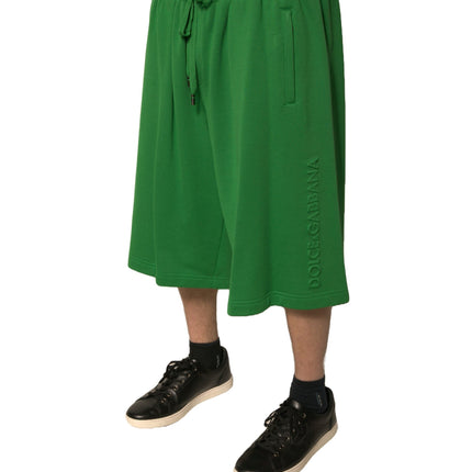 Dolce & Gabbana Green Cotton Blend Men Bermuda Shorts