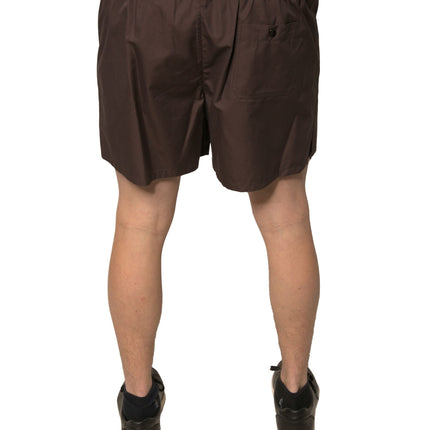 Dolce & Gabbana Brown Cotton Blend Men Mid Waist Shorts