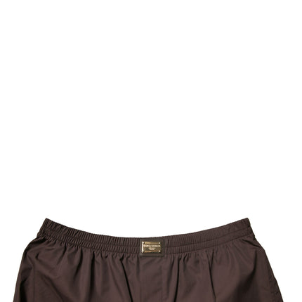 Dolce & Gabbana Brown Cotton Blend Men Mid Waist Shorts