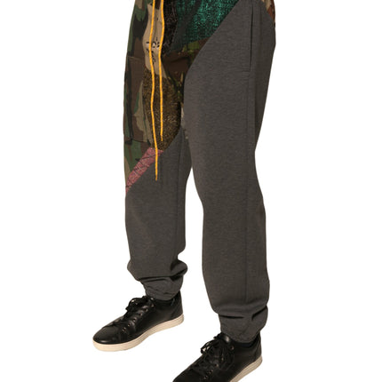 Dolce & Gabbana Multicolor Patchwork Cotton Jogger Sweatpants Pants