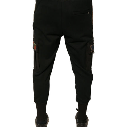 Dolce & Gabbana Black Cotton Jogger Cargo Sweatpants Pants