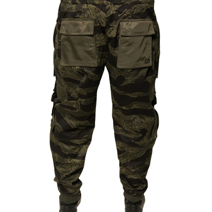 Dolce & Gabbana Green Cotton Jogger Cargo Pants