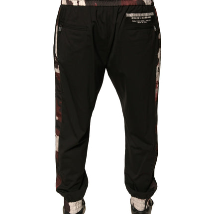 Dolce & Gabbana Black Camouflage Wool Jogger Sweatpants Pants