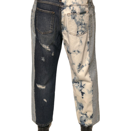 Dolce & Gabbana Multicolor Patchwork Cotton Straight Men Denim Jeans