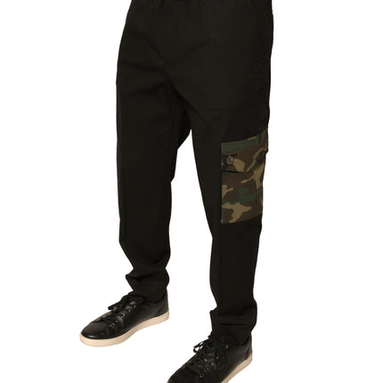 Dolce & Gabbana Black Cotton Men Cargo Casual Pants