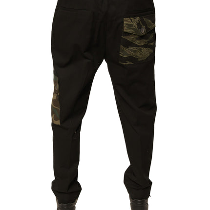 Dolce & Gabbana Black Cotton Men Cargo Casual Pants