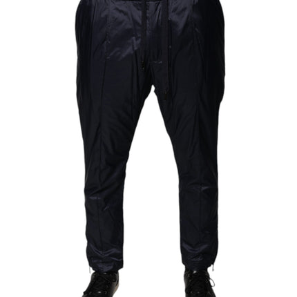 Dolce & Gabbana Dark Blue Cotton Skinny Sweatpants Pants