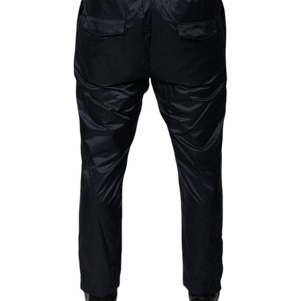 Dolce & Gabbana Dark Blue Cotton Skinny Sweatpants Pants