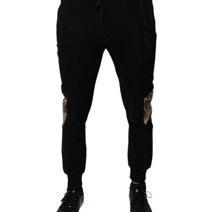 Dolce & Gabbana Black Leopard Slim Fit Jogger Pants