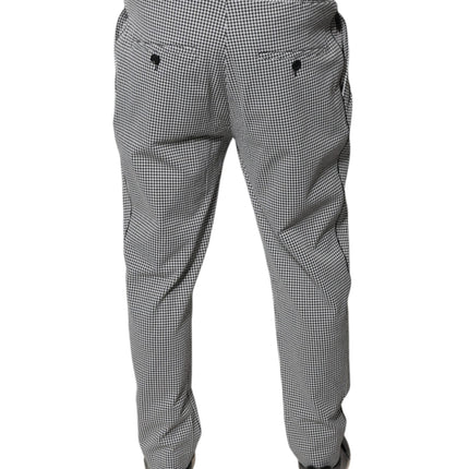 Dolce & Gabbana Black White Houndstooth Skinny Dress Pants
