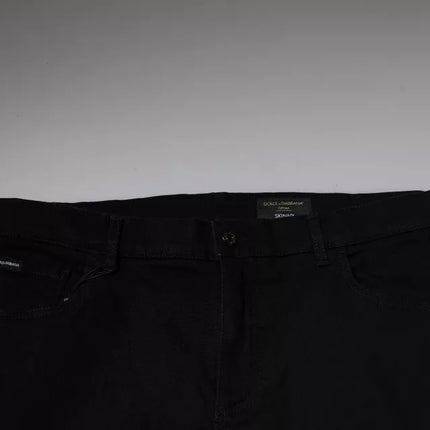 Dolce & Gabbana Black Logo Cotton Stretch Skinny Denim Jeans