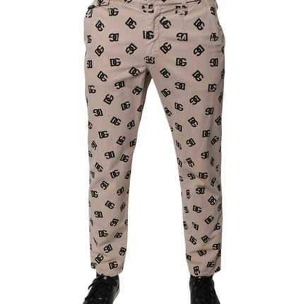 Dolce & Gabbana Beige Logo Cotton Skinny Denim Jeans