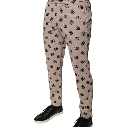 Dolce & Gabbana Beige Logo Cotton Skinny Denim Jeans