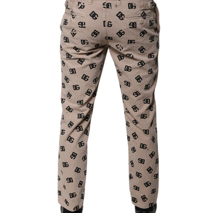 Dolce & Gabbana Beige Logo Cotton Skinny Denim Jeans