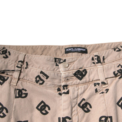 Dolce & Gabbana Beige Logo Cotton Skinny Denim Jeans