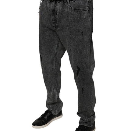 Dolce & Gabbana Dark Gray Cotton Skinny Denim Jeans